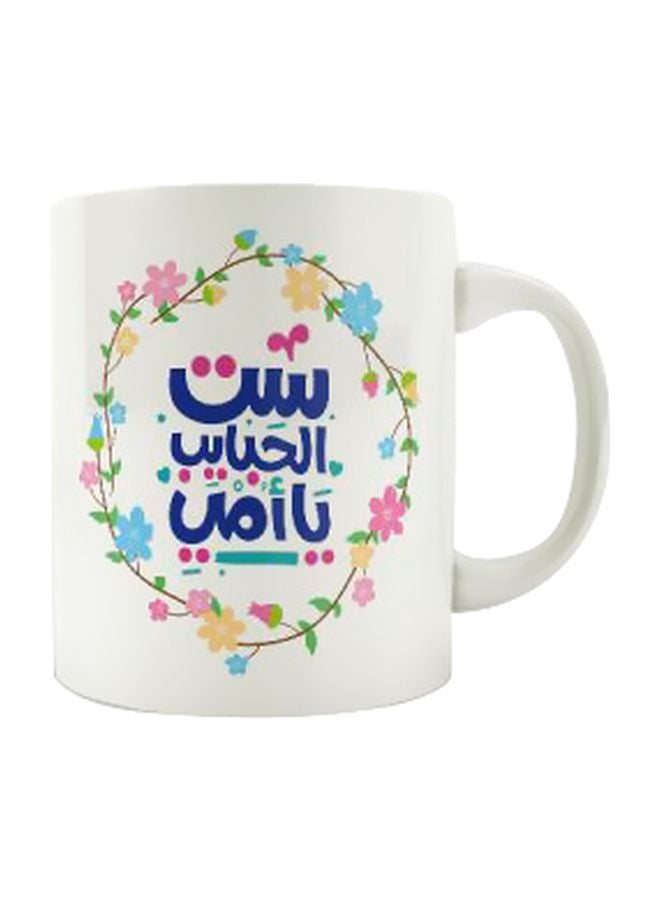 PrinTech Printed Ceramic Mug White/Blue/Pink 