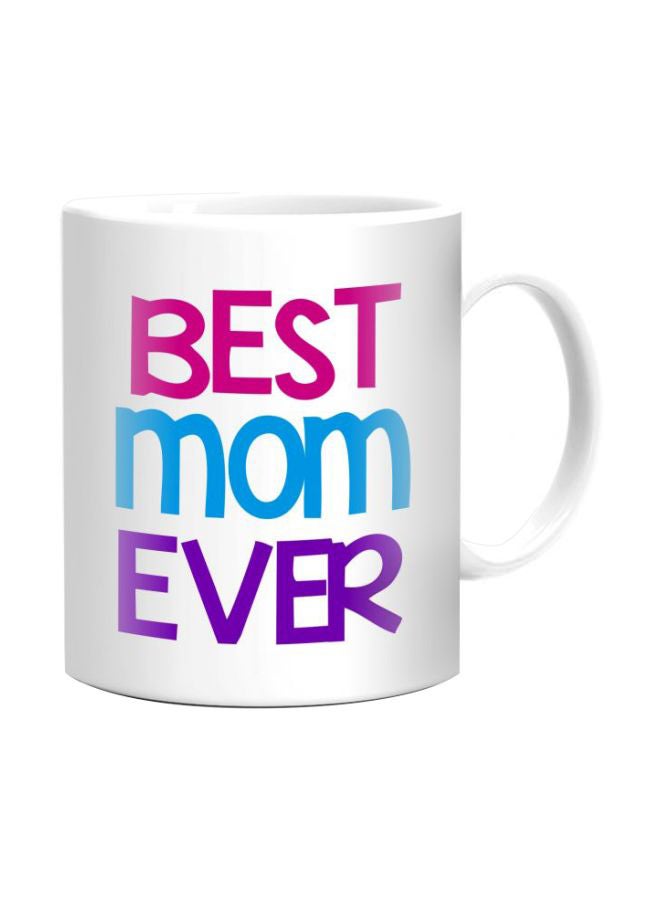 أف إم ستايلز قدح مزين بعبارة Best Mom Ever أبيض / أزرق /أرجواني 350ملليلتر