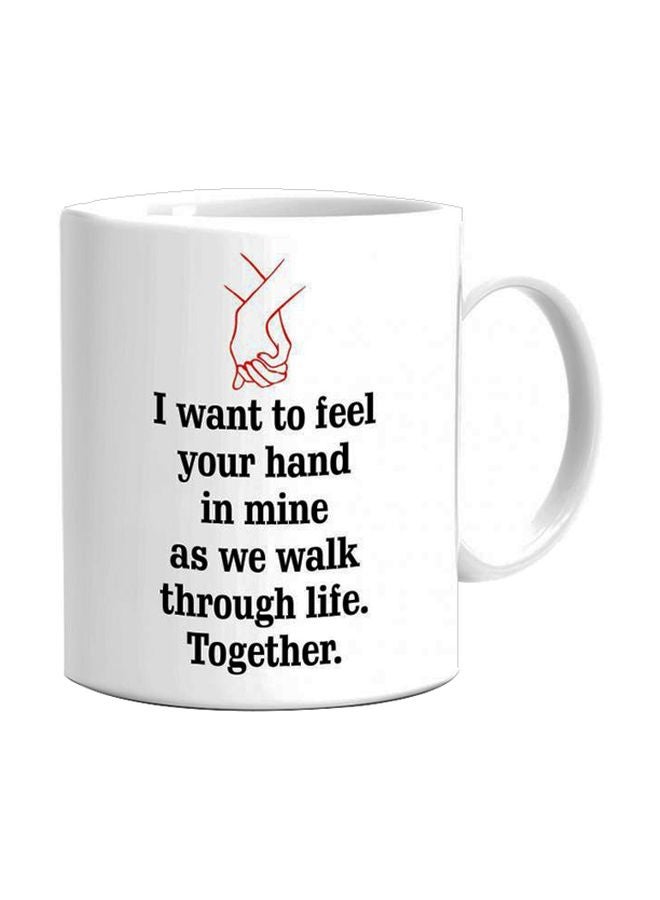 أف إم ستايلز مج قهوة بطبعة تحمل اقتباساً رومانسياً أبيض/أسود/أحمر 350ملليلتر