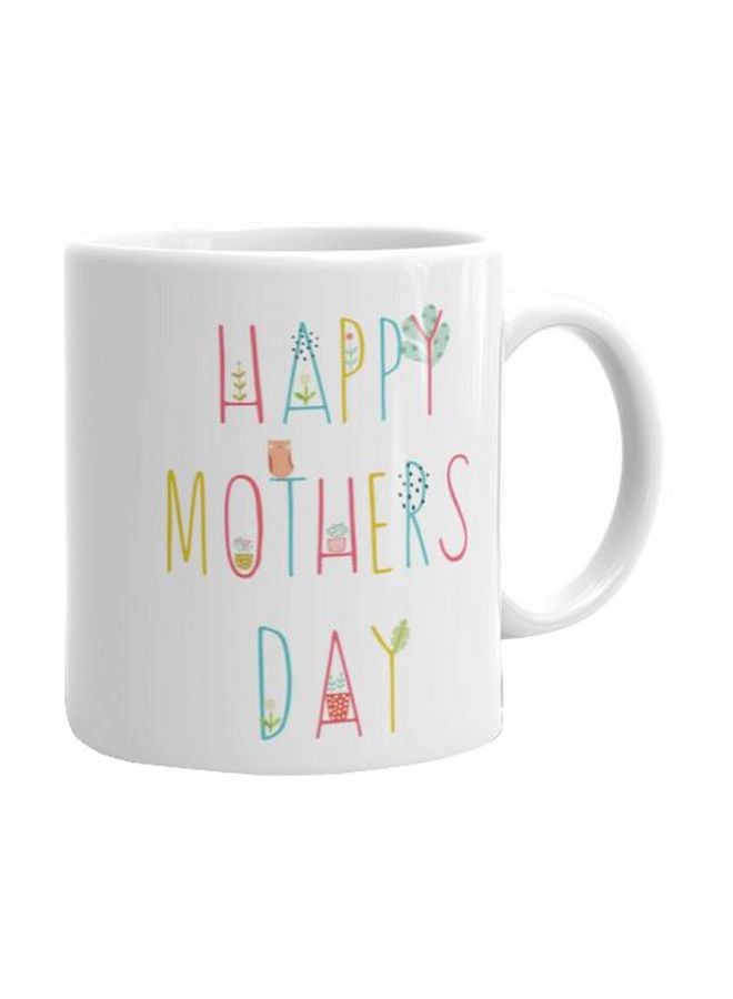 Fast Print Happy Mother's Day Printed Mug White/Pink/Yellow Standard Size