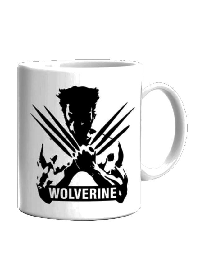 أف إم ستايلز قدح قهوة مطبوع بشخصية وولفرين أبيض/ أسود 350ملليلتر