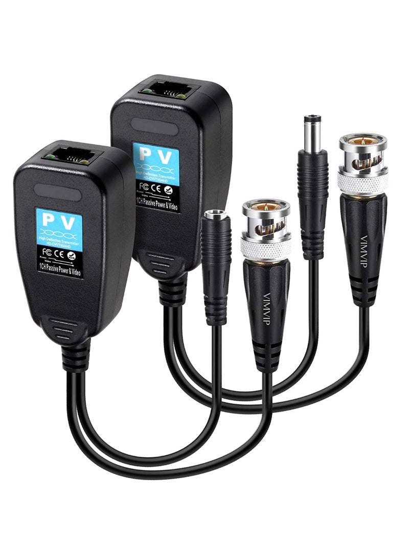 VIMVIP - Passive Video Balun With Power Connector Black - Image 1
