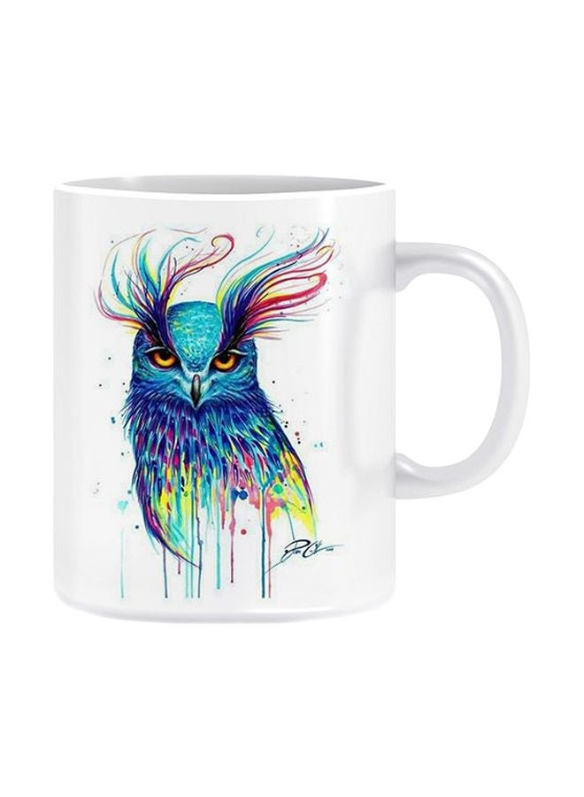 فاست برينت مج قهوة من السيراميك مزين بطبعة أبيض/أزرق/وردي One Size