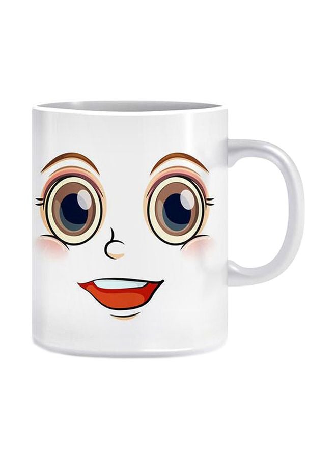 فاست برينت مج قهوة من السيراميك مزين بطبعة أبيض/أحمر/أصفر Standard