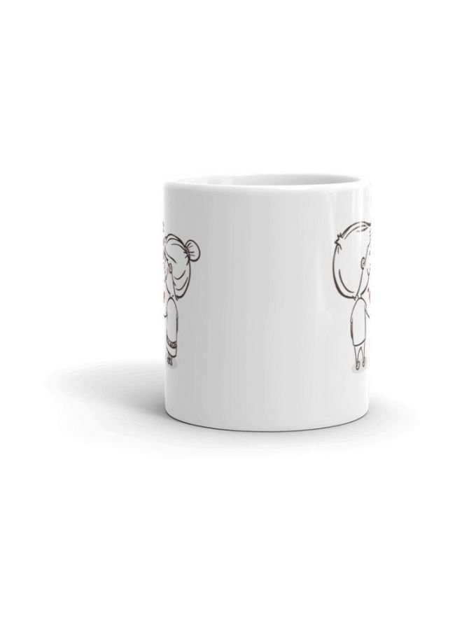 Valentine's Day Printed Ceramic Coffee Mug White/Black One Size - Image 2