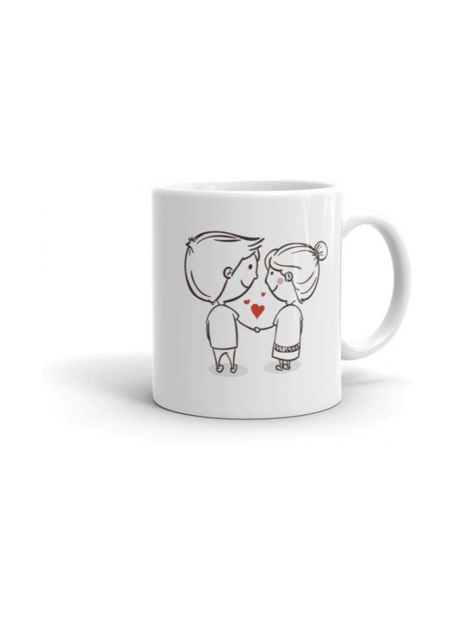 Valentine's Day Printed Ceramic Coffee Mug White/Black One Size - Image 3