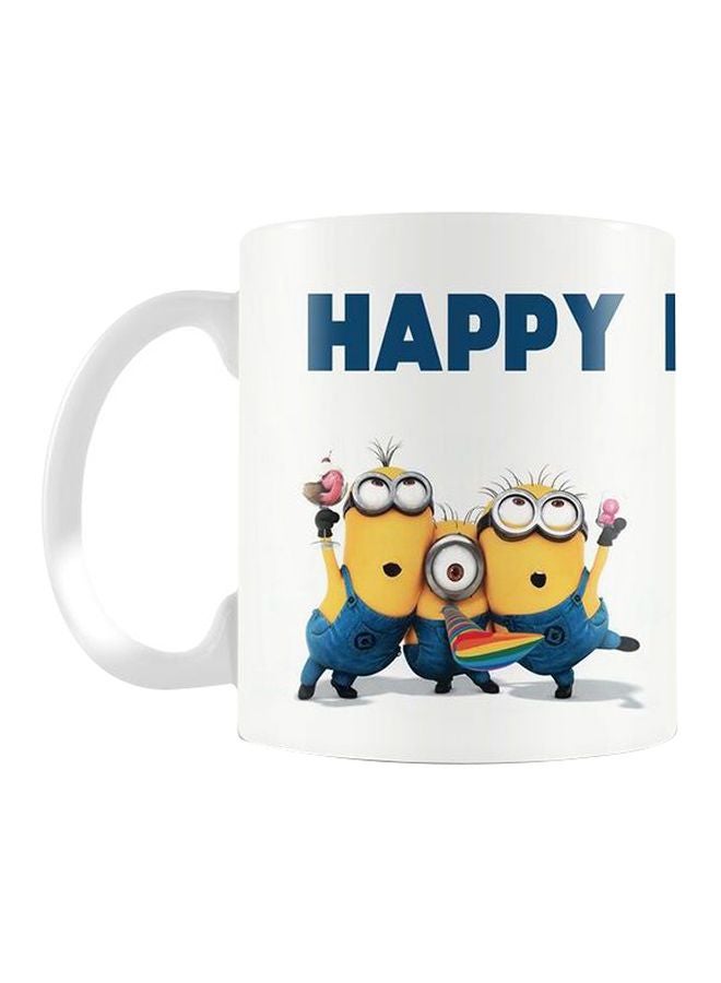 فاست برينت قدح قهوة بطبعة اقتباس أزرق/ أصفر/ أبيض