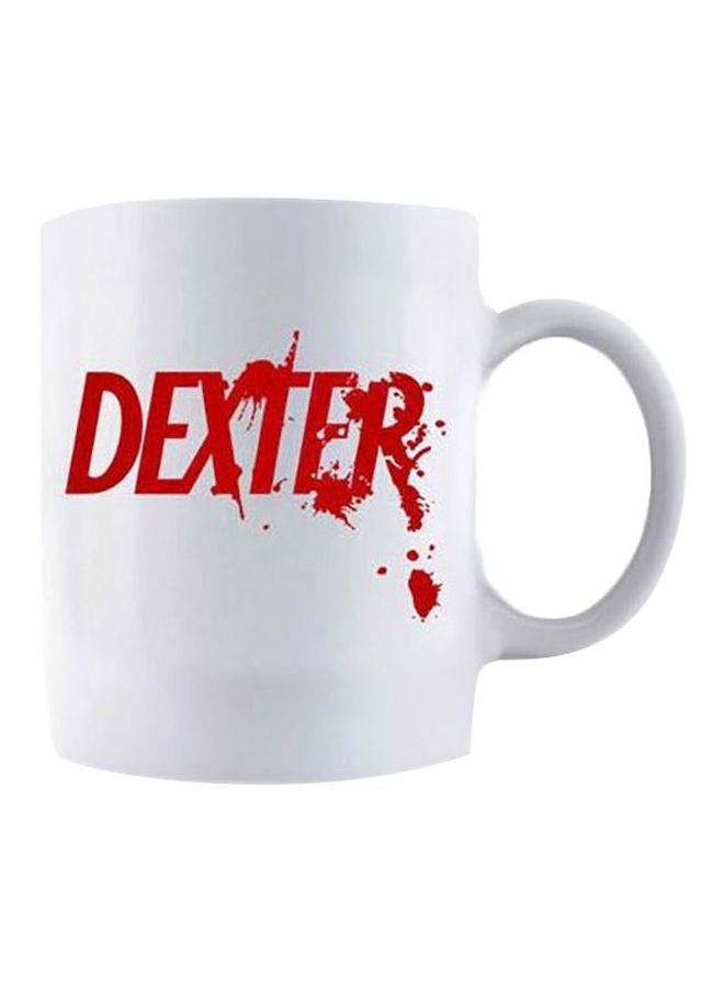 Fast Print Dexter Printed Ceramic Coffee Mug White/Red 