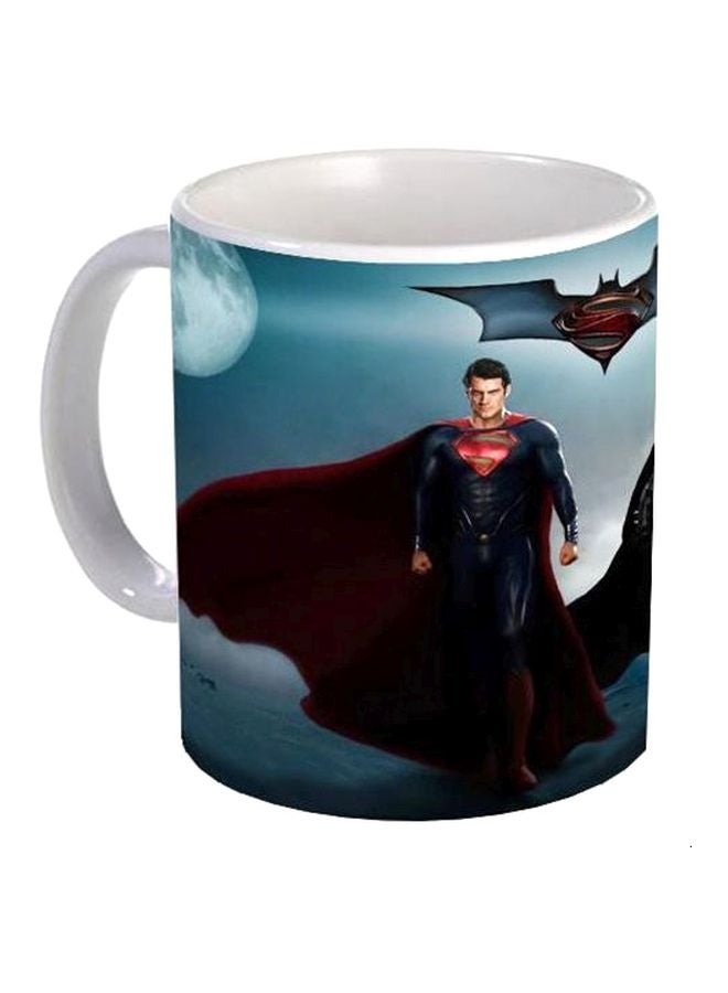 فاست برينت مج قهوة من السيراميك بطبعة سوبرمان أبيض/رمادي/أحمر