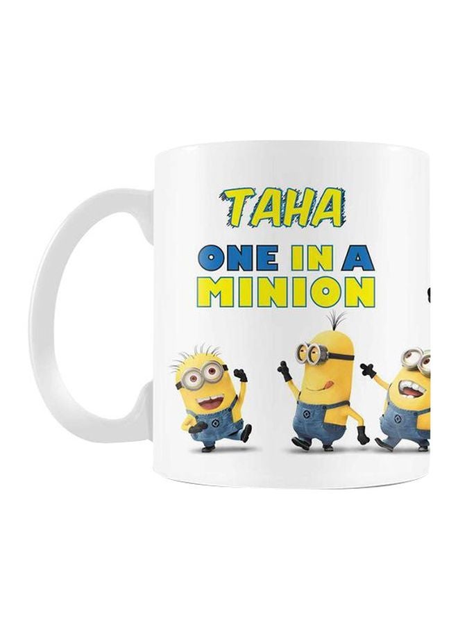 Fast Print Taha Printed Ceramic Mug White/Yellow/Blue