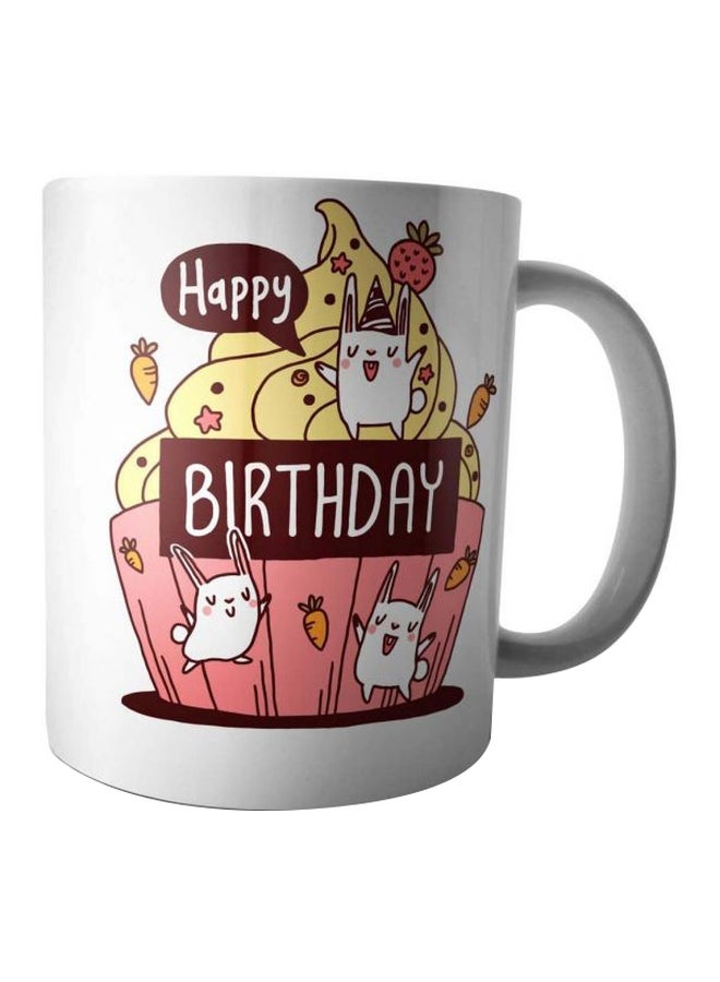 فاست برينت كوب عيد ميلاد سعيد أبيض/وردي/أصفر Standard