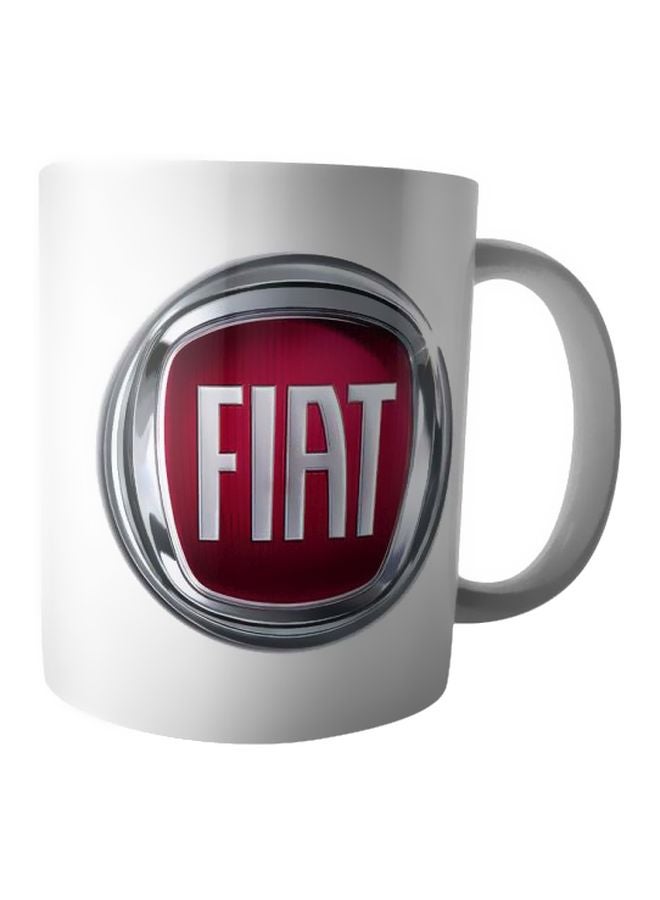 فاست برينت مج من السيراميك بطبعة أبيض/فضي/أحمر