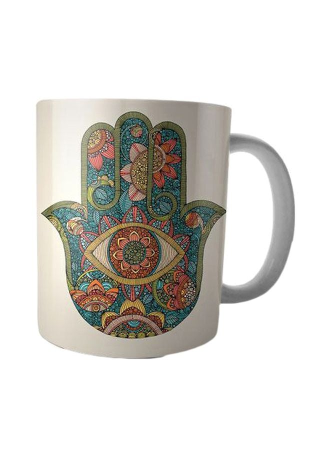 فاست برينت مج قهوة من السيراميك مزين بطبعة أبيض/أخضر/بني Standard