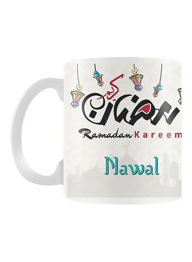 فاست برينت مج سيراميك مطبوع عليه عبارة "رمضان كريم" أبيض/أسود/أحمر