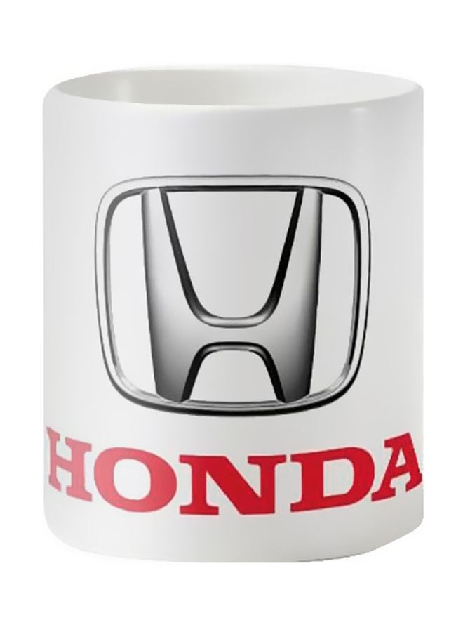 فاست برينت مج من السيراميك بطبعة شعار هوندا أبيض/أسود/أحمر