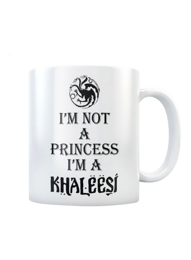 فاست برينت مج من السيراميك بطبعة عبارة "I'm Not A Princess I'm A Khaleesi" أبيض/ أسود