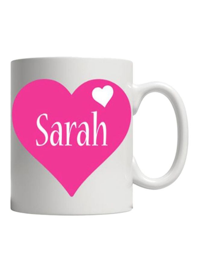 Fast Print Printed Ceramic Mug White/Pink