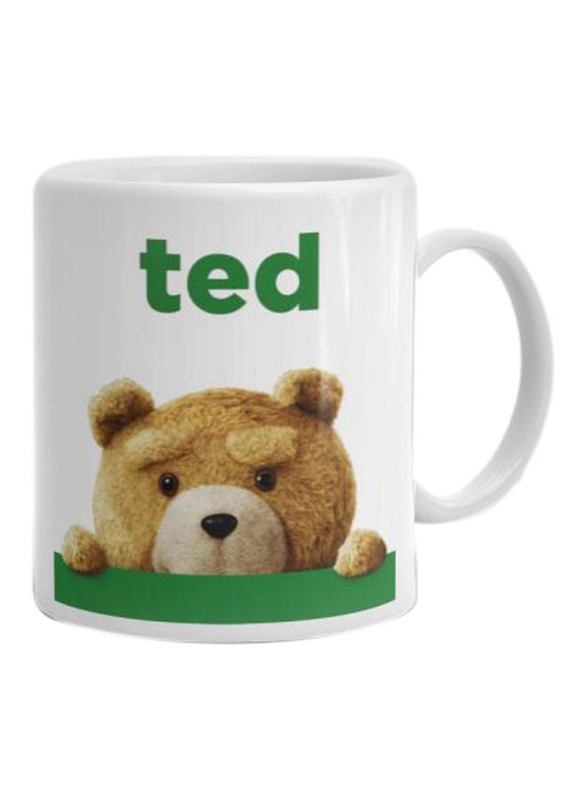 فاست برينت مج من السيراميك بطبعة أبيض/أخضر/بني