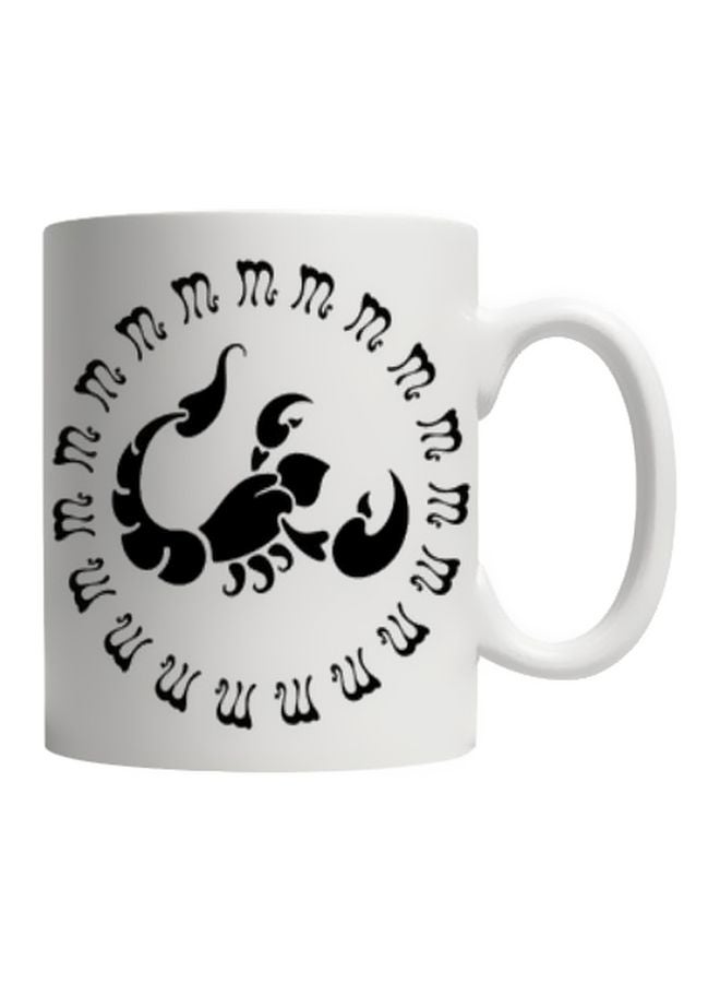 Fast Print Scorpion Printed Ceramic Coffee Mug White/Black