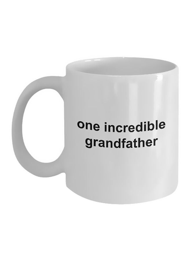فاست برينت مج من السيراميك بطبعة عبارة "One Incredible Grandfather" أبيض/ أسود