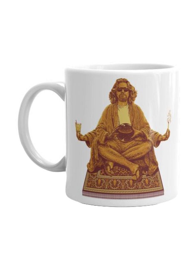 فاست برينت مج من السيراميك بطبعة بني/أبيض/أصفر