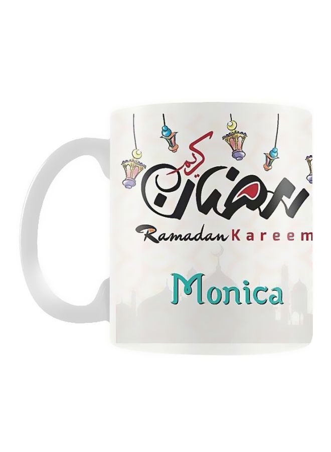 Fast Print Ramadan Kareem Printed Ceramic Mug White/Black/Red