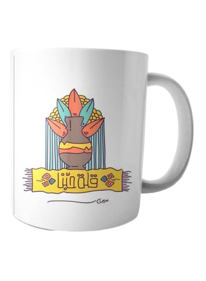 فاست برينت مج من السيراميك بطبعة أبيض/أحمر/أصفر