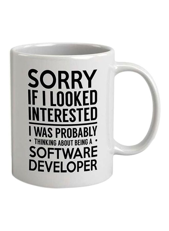 فاست برينت مج قهوة من السيراميك مطبوع عليه عبارة مقتبسة أسود/ أبيض