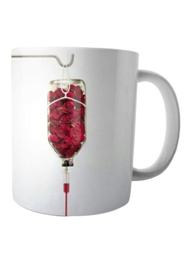 فاست برينت مج من السيراميك بطبعة أبيض/أحمر/فضي