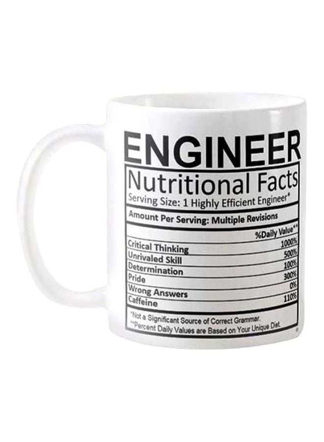 فاست برينت قدح من السيراميك مطبوع بعبارة مقتبسة أبيض/ أسود