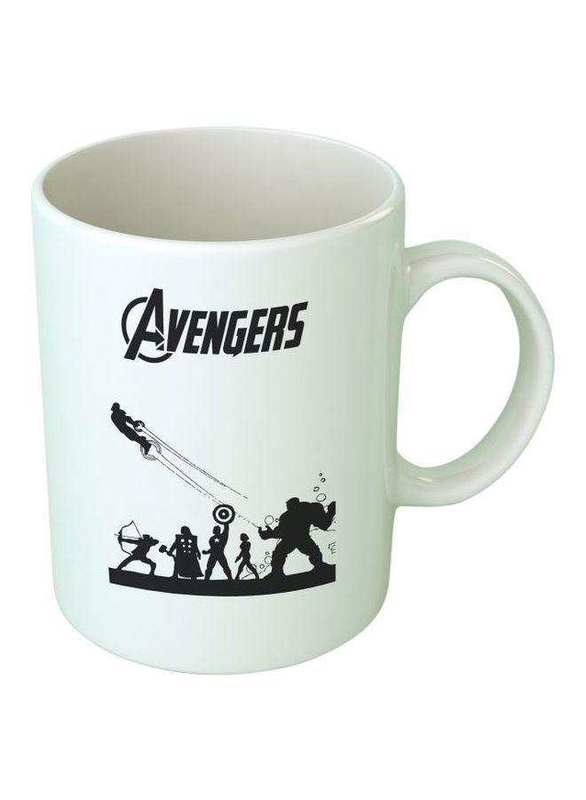 Upteetude - Avengers Printed Coffee Mug White/Black - Image 1