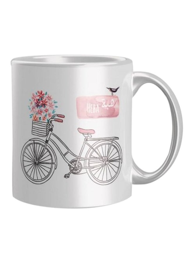 iPrint Heba Printed Coffee Mug Silver/Black/Pink 