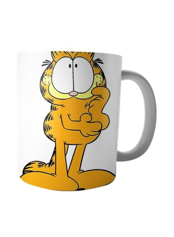 فاست برينت مج من السيراميك بطبعة رسومات كرتونية أبيض/أصفر