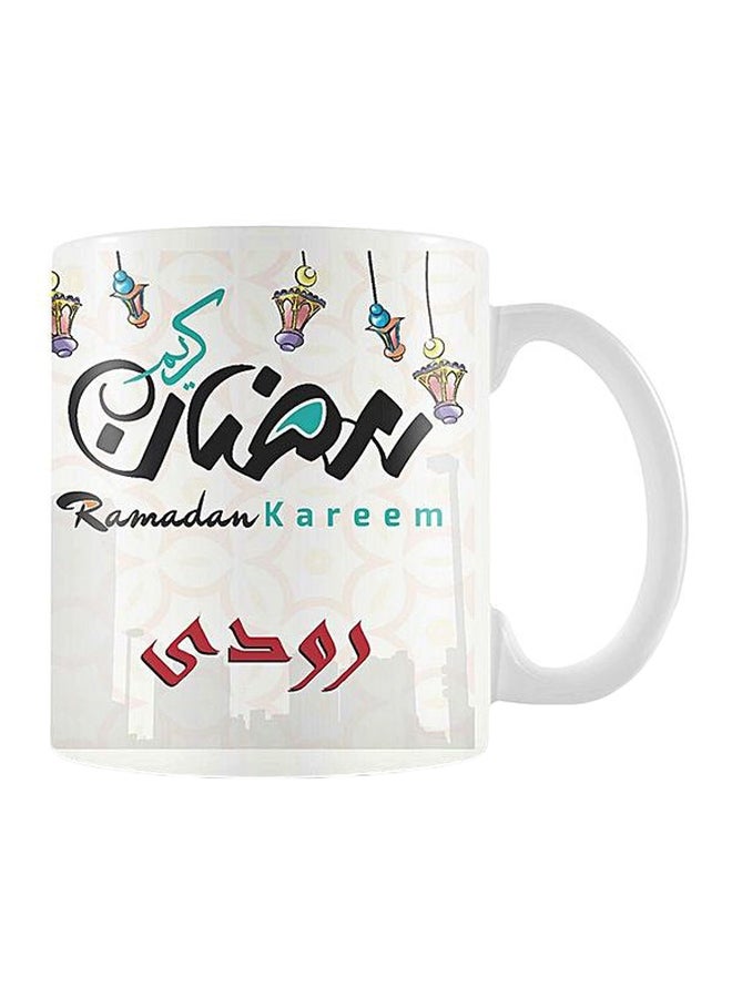 فاست برينت مج من السيراميك بطبعة أبيض/أسود/أحمر