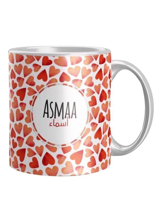 iPrint Asmaa Printed Coffee Mug White/Red/Black 