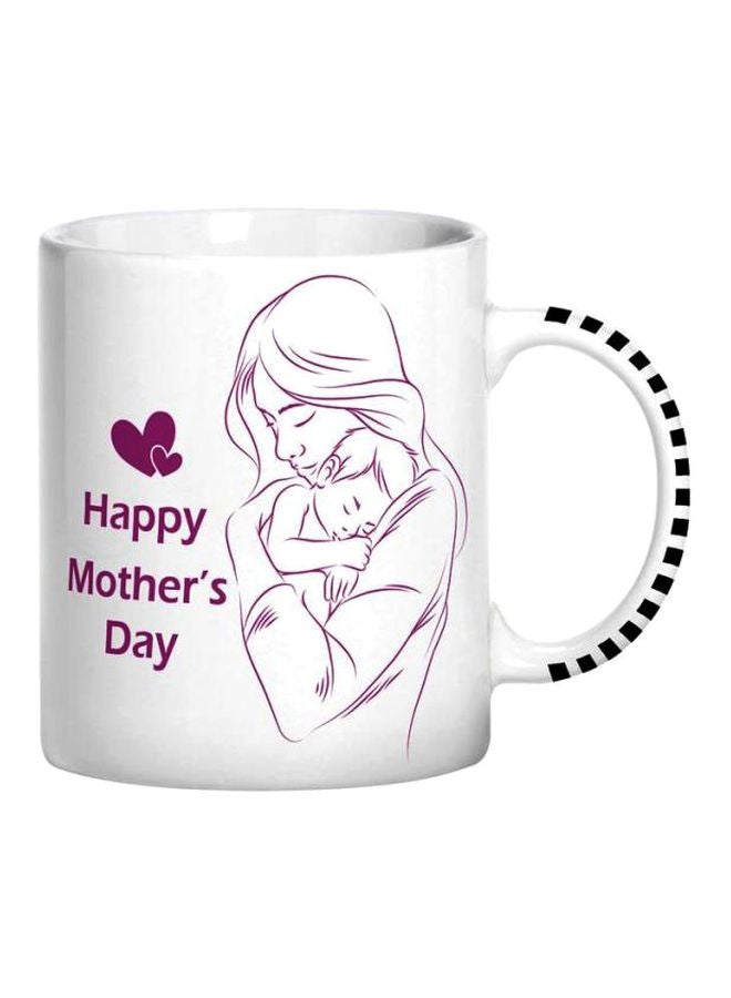 Happy Mother's Day Printed Mug White/Purple/Black