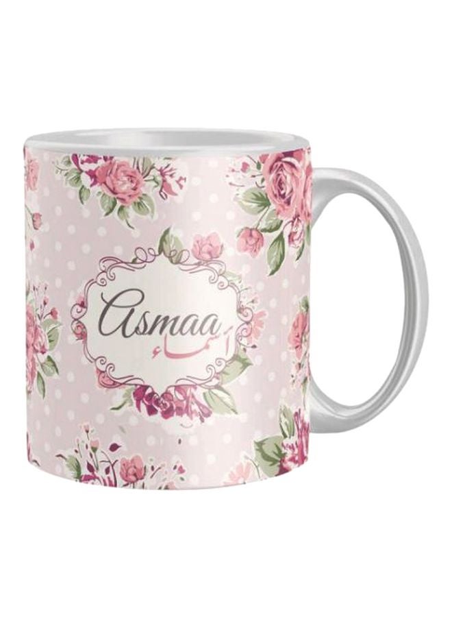 Printed Coffee Mug Pink/White