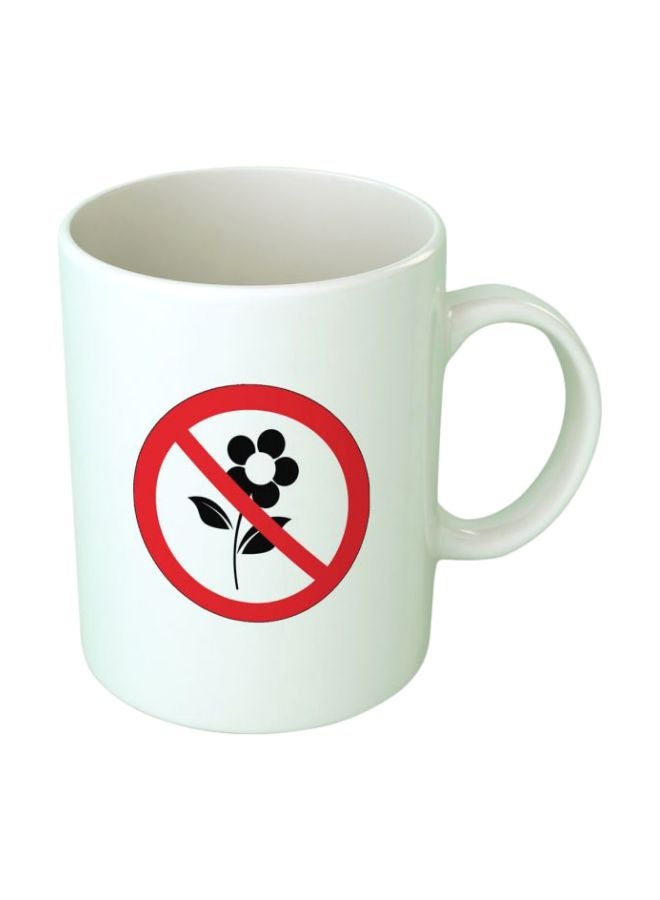 Fast Print No Flower Printed Mug White/Red/Black