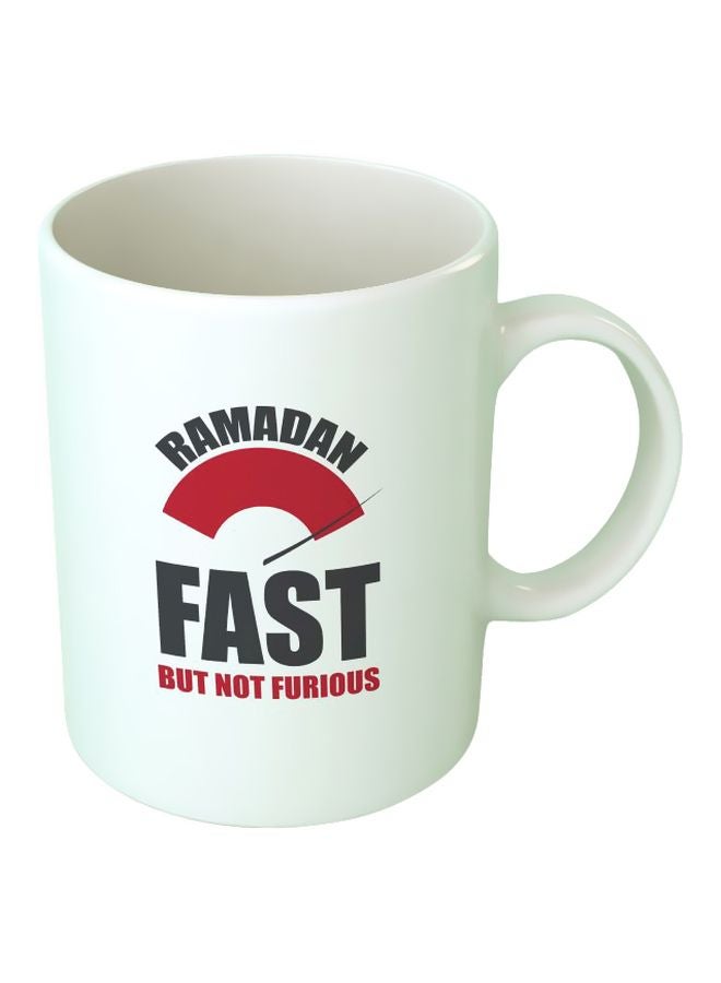 Upteetude - Printed Ceramic Coffee Mug White/Black/Red - Image 1