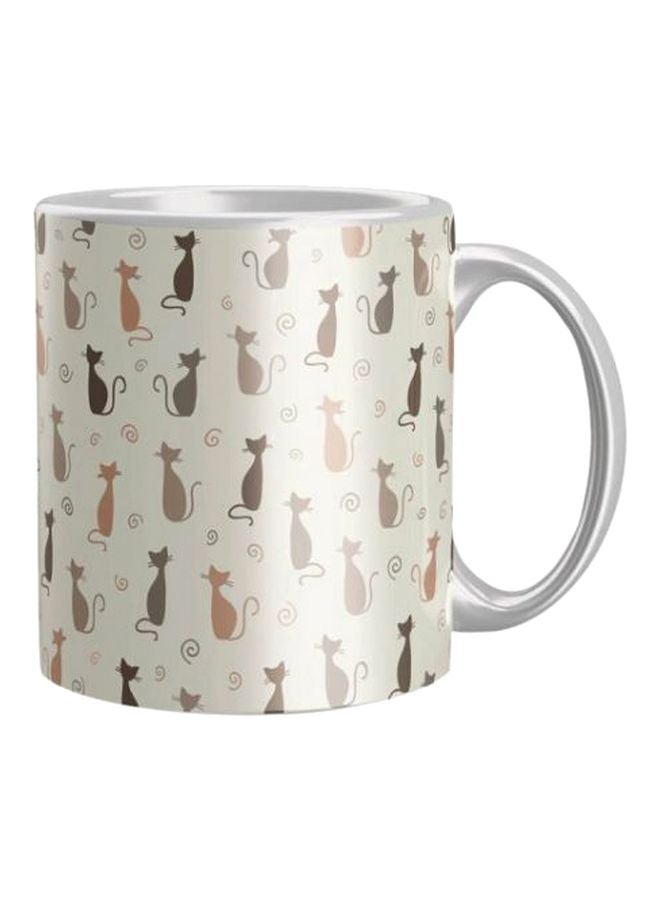 iPrint Printed Coffee Mug Beige/White/Brown 
