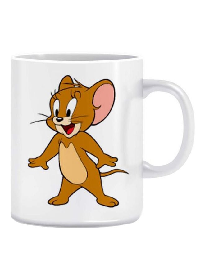 فاست برينت مج من السيراميك بطبعة أبيض/بني/أحمر