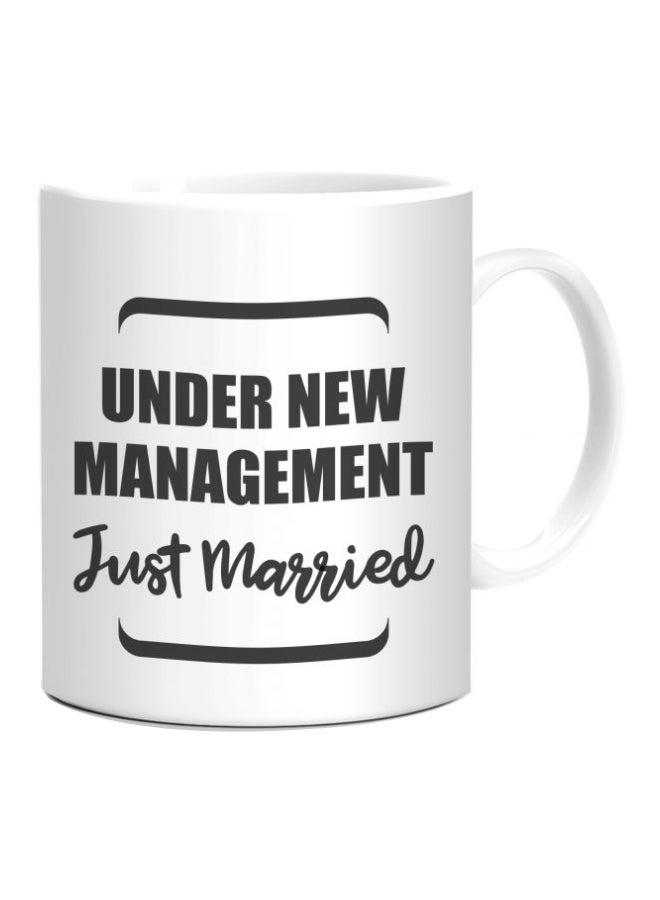 Just Married Printed Coffee Mug White/Black Standard