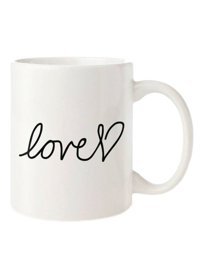 Hazel Love Printed Ceramic Mug White/Black Standard 