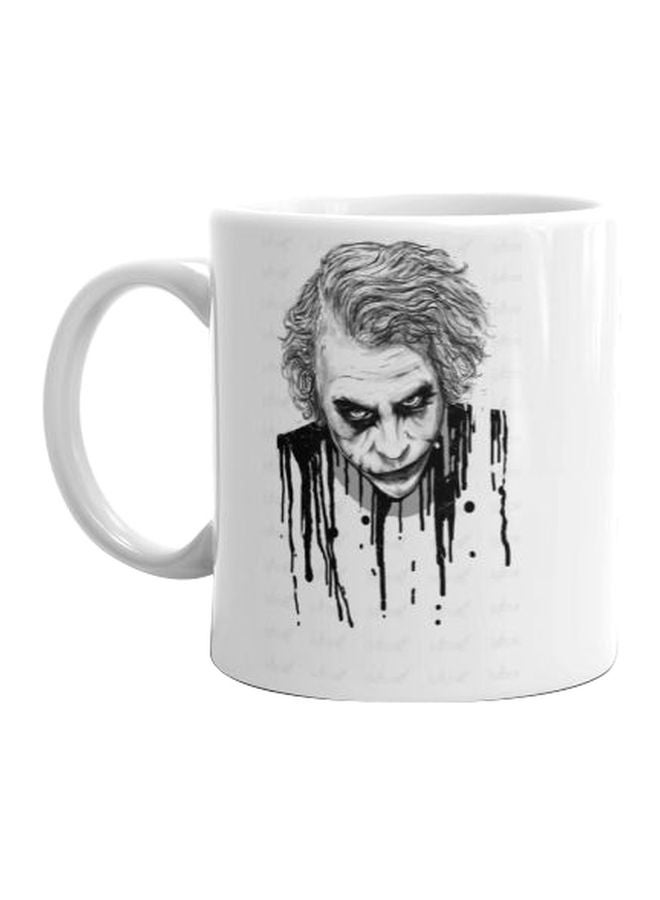 فاست برينت مج من السيراميك بطبعة شخصية الجوكر أبيض/ أسود