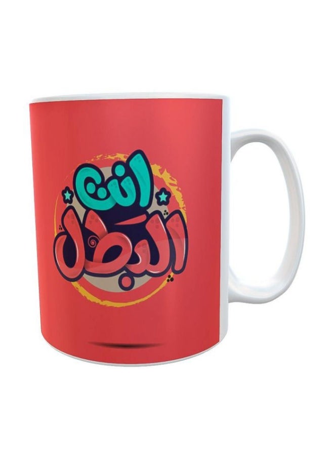 قدح قهوة مطبوع أحمر / أزرق / أصفر One Size