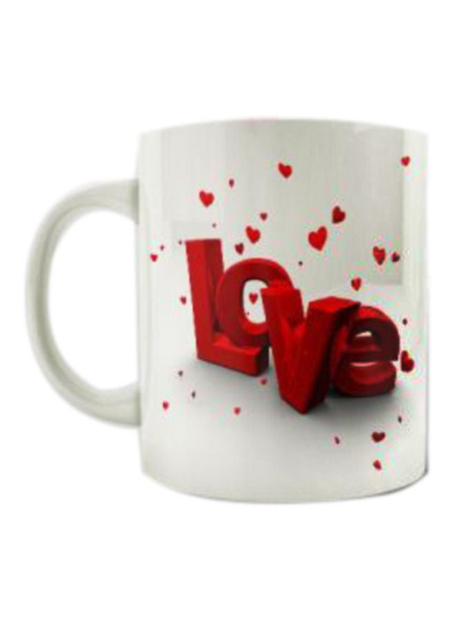PrinTech Love Printed Mug White/Red  - Image 1