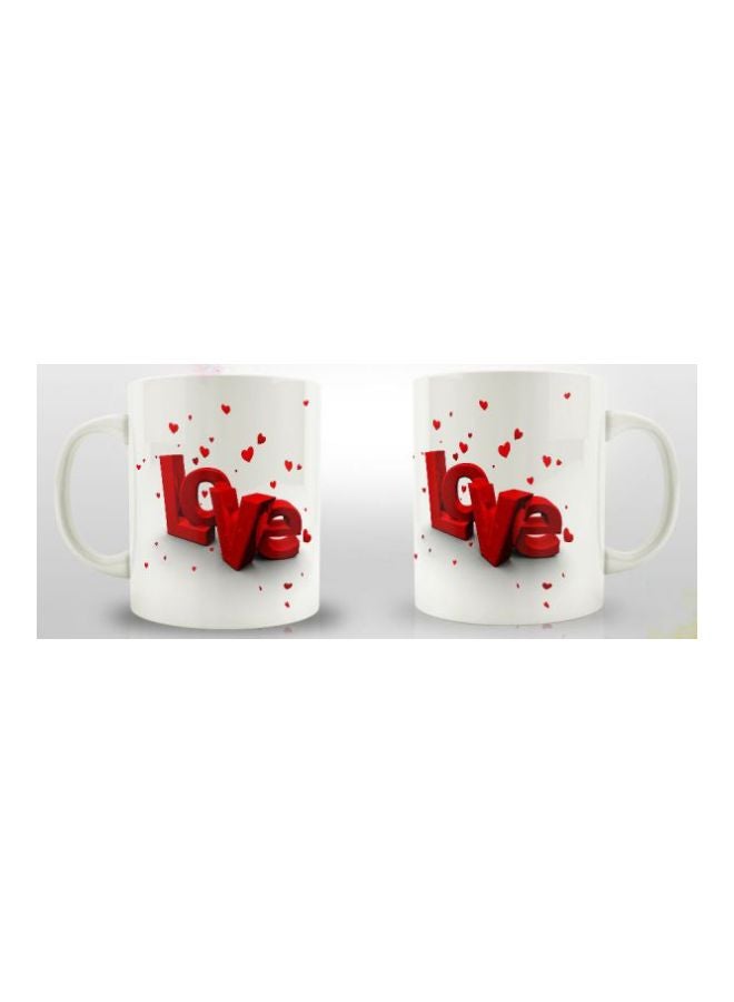 PrinTech Love Printed Mug White/Red  - Image 2