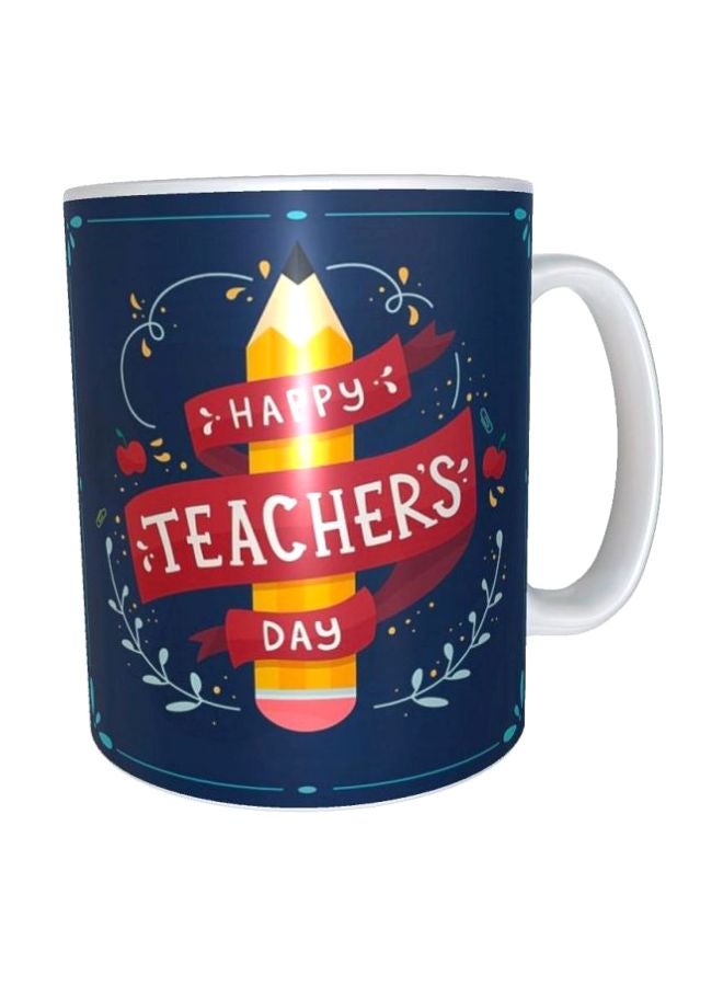 فاست برينت مج بطبعة "Happy Teacher's Day" أزرق/أحمر/أصفر