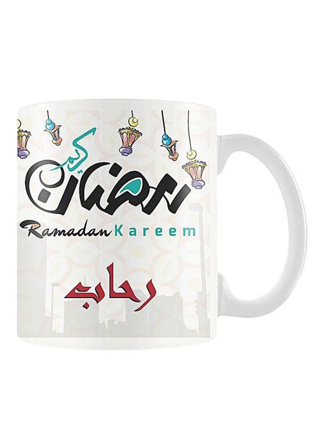 Fast Print Printed Ceramic Mug White/Red/Black