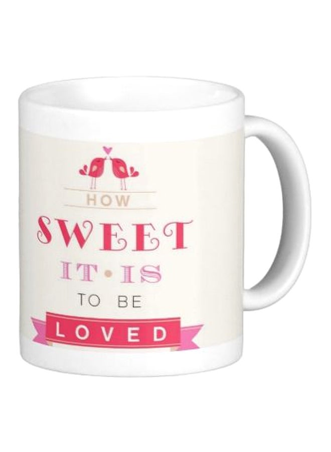 iPrint Printed Ceramic Coffee Mug White/Pink One Size